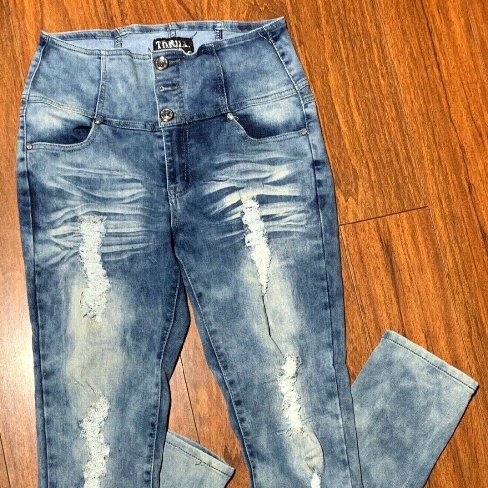 Thrill Women Jeans Distressed Pants Sz 10